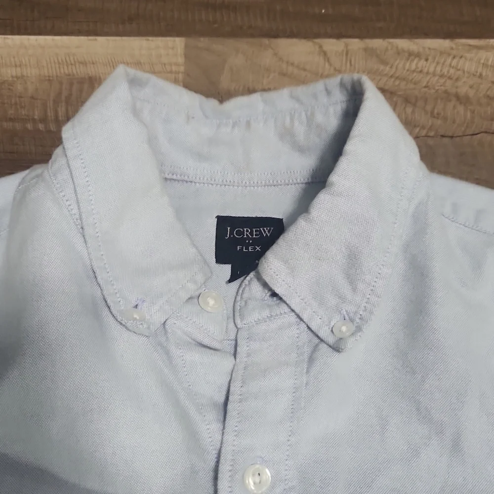 J.Crew Flex Shirt Mens Small 14-14.5 Light Blue Cotton Long Sleeve Button-down